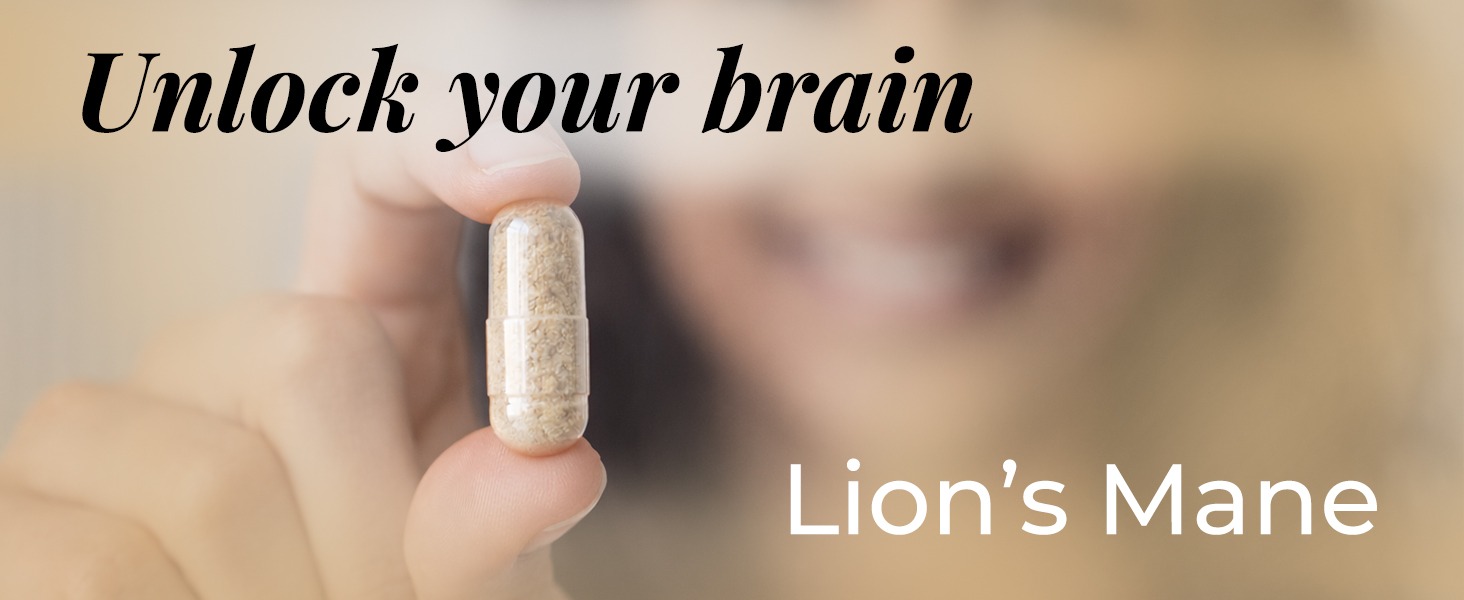 ROOTED Organic Lions Mane Mushroom Extract Capsules, 38% Beta Glucan, 90 Counts, Herbal Supplement, Capsule Form, Brain & Nervous System Support