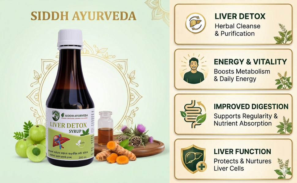 Liver Detox Syrup 200ml – Herbal Liver Cleanse, Supports Detoxification, Improves Digestion, Protects Liver Function & Boosts Metabolism | Natural Ayurvedic Liver Tonic (Liver Detox Syrup)