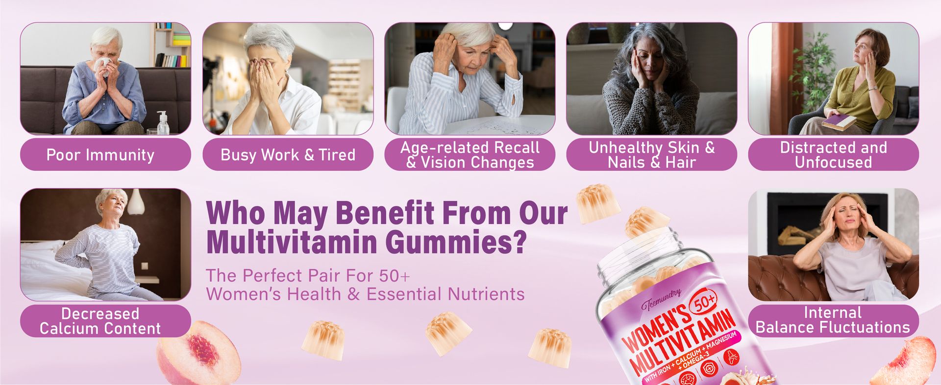 Multivitamin Gummies for Women 50 Plus - Methylated Multivitamin Gummy