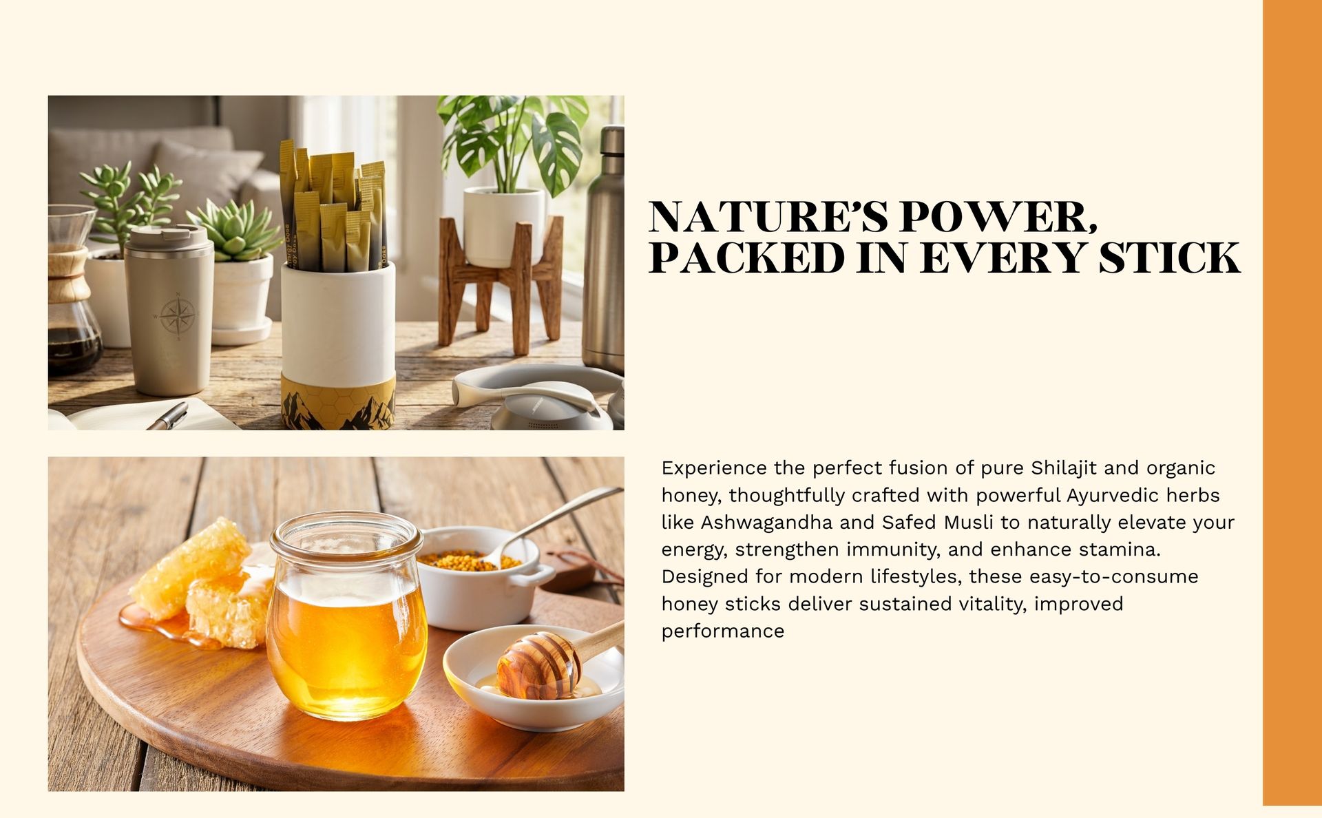 Shilajit Honey Sticks - 30 Count | 75%+ Fulvic Acid With Ashwagandha & Safed Musli | Natural Immunity, Energy, Stamina Booster | 400mg Pure Shilajit with Organic Honey | Lab Certified, 100% Ayurvedic | No Sugar Adulteration & Additives