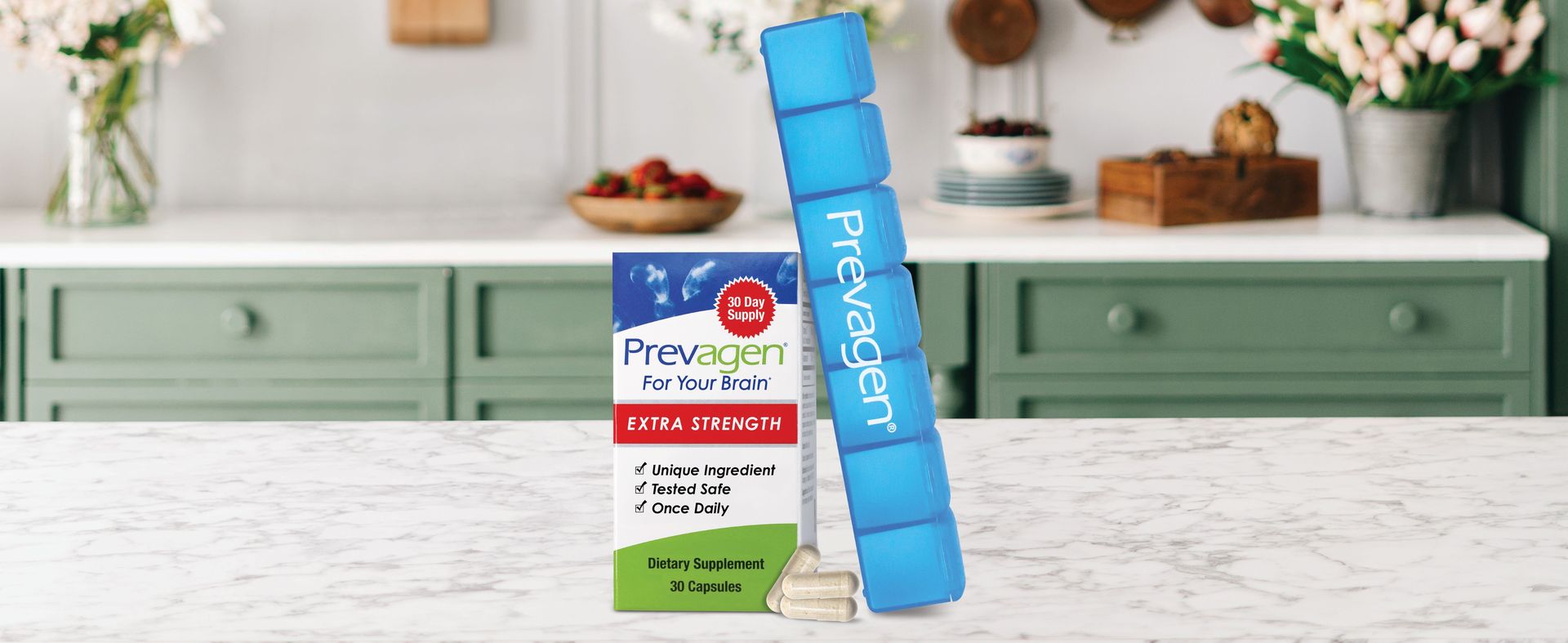 Prevagen Extra Strength with 7-Day Pill Minder, 30 Capsules, 1-Pack