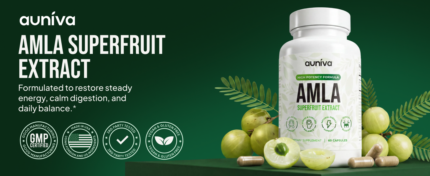 Amla Capsules 1000mg – Indian Gooseberry Amla Fruit Supplement – Amla Powder for Antioxidant, Energy & Digestive Support – Ayurvedic Wellness Formula – 60 Capsules