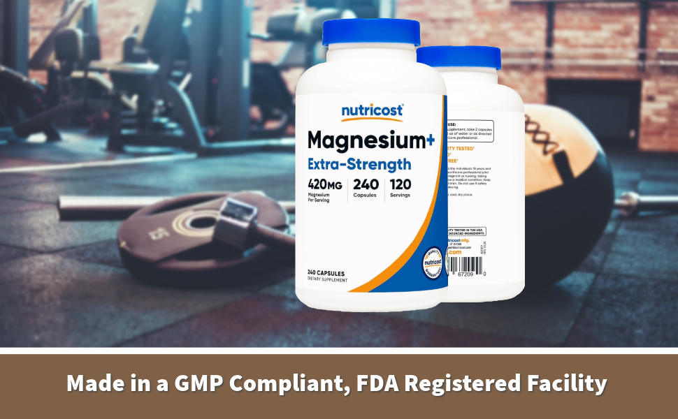 Nutricost Magnesium+ Extra Strength 420mg, 240 Capsules, Gluten Free, Vegan
