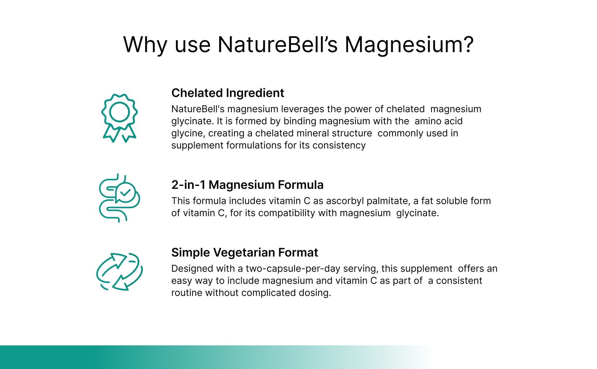 NatureBell Pure Magnesium Glycinate 1000mg Per Serving, 240 Veggie Capsules