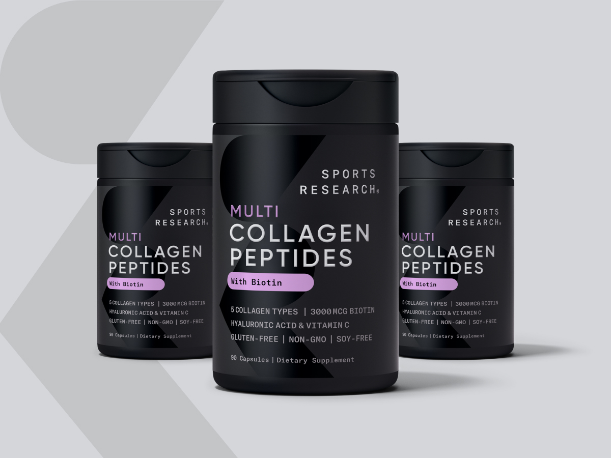 Sports Research® Collagen Peptides w/Biotin & Hyaluronic Acid, 90 Count
