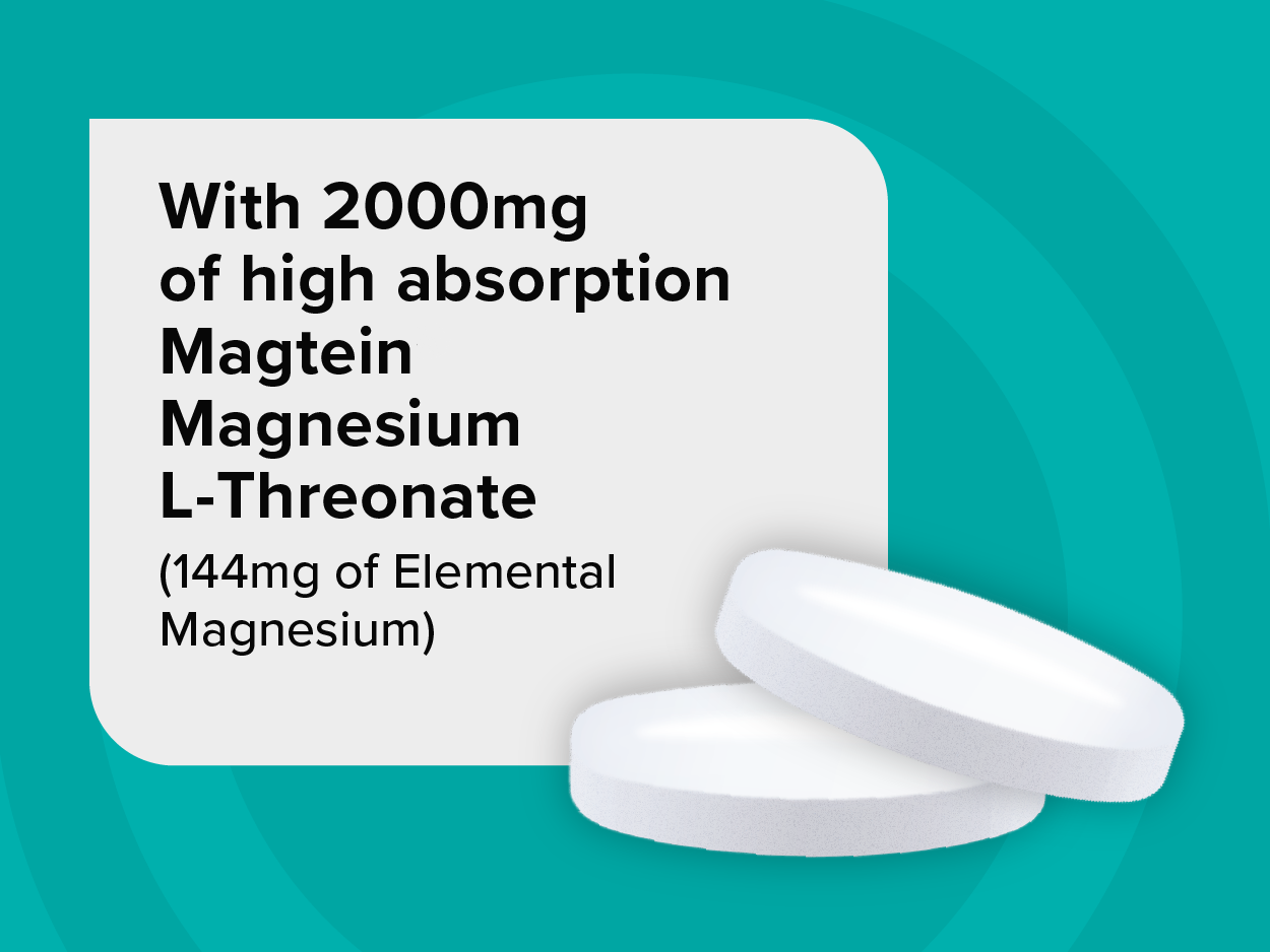Qunol Magnesium L-Threonate Tablet, 2000mg of Magtein, Vegetarian, 60ct