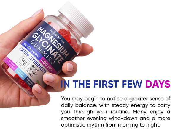 Magnesium Glycinate 400mg Gummies - Relax & Sleep, Men & Women, Raspberry