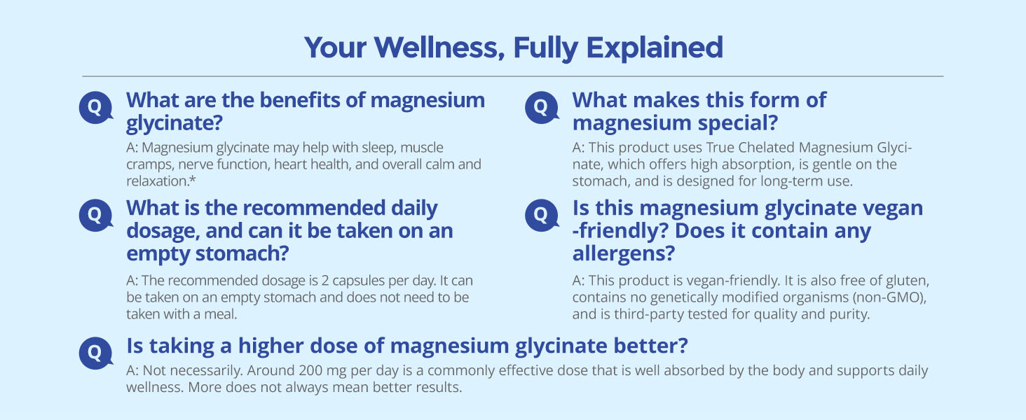 Gentle Magnesium Glycinate 200mg Chelated High Absorption 120 Capsules