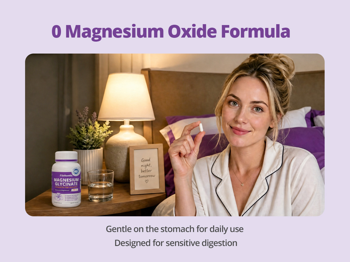 Magnesium Glycinate 200mg, 120 Vegan Capsules, 60-Day Supply