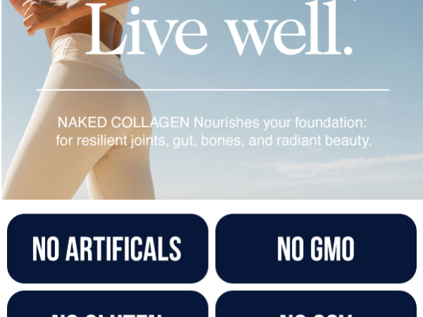 NAKED Collagen Peptides Protein Powder, 60 Servings, Pasture-Raised, Unflavored Grass-Fed Hydrolyzed Collagen Supplement, NSF Certified, Paleo Friendly, Non-GMO, Keto, Gluten Free, 20oz