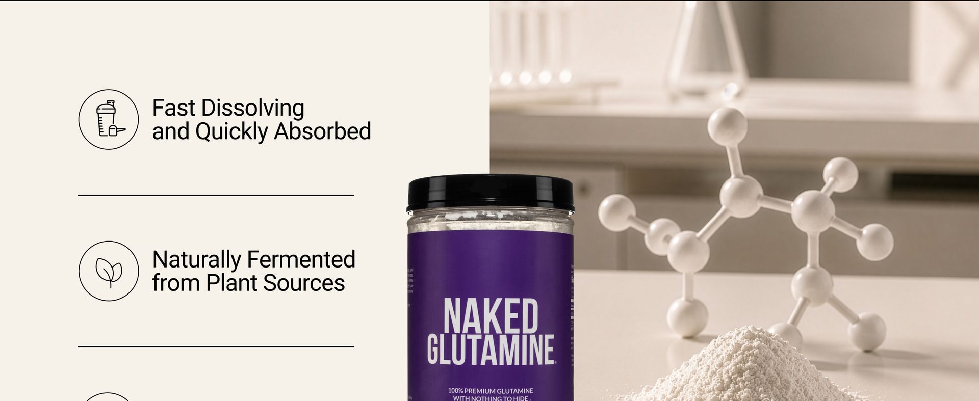 Pure L-Glutamine Made in the USA - 200 Servings - 1,000g, 2.2lb Bulk, Vegan, Non-GMO, Gluten and Soy Free. Minimize Muscle Breakdown & Improve Protein Synthesis. No Additives