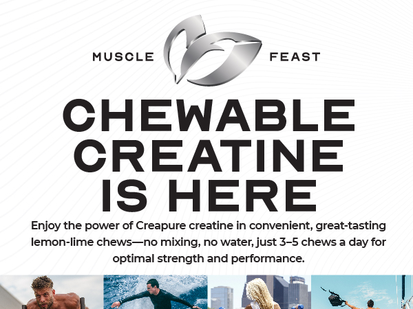 Muscle Feast Creapure Creatine Monohydrate Chewables, Lemon Lime, 360 Tabs
