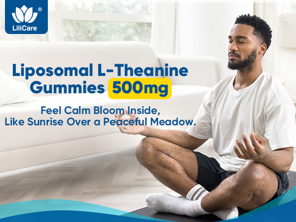 L Theanine Calm Gummies 500mg + Saffron + Magnesium Glycinate + GABA,120Cts