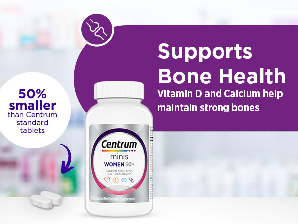 Centrum Minis Silver Women's Multivitamin, Women 50 and Over, 280 Tablets