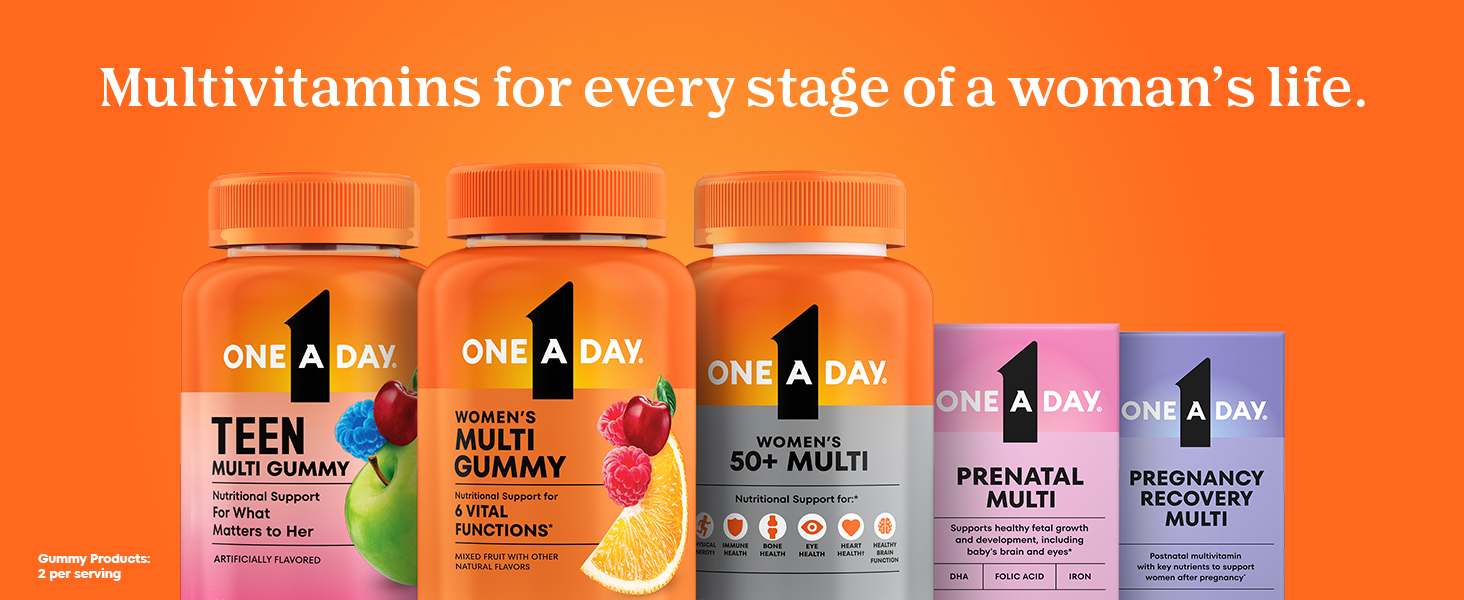 One A Day Multivitamin for Women 50 and Over Tablets, Womens Multivitamin 50 Plus with Vitamins D, C, E, Zinc & Biotin, Daily Vitamins for Woman 50+, 200 Ct (Packaging May Vary)