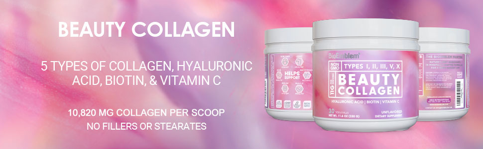 BioEmblem Beauty Collagen Multi Collagen Complex, 30 Servings