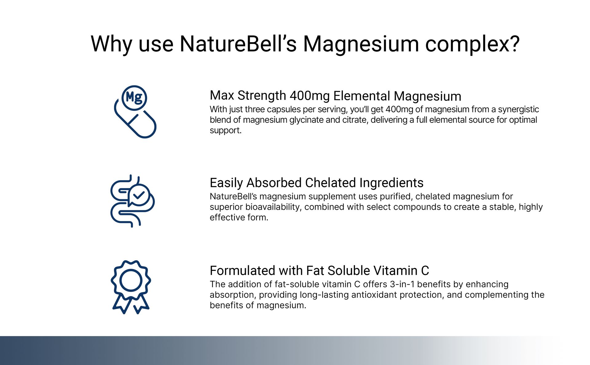 Magnesium Complex 400mg, 300 Capsules | Glycinate, Citrate | Chelated & Purified | Bone, Heart & Digestion Support | Non-GMO