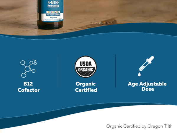 Organic Kids L-Methylfolate + Methyl B12 Cofactor, MTHFR Sublingual Form