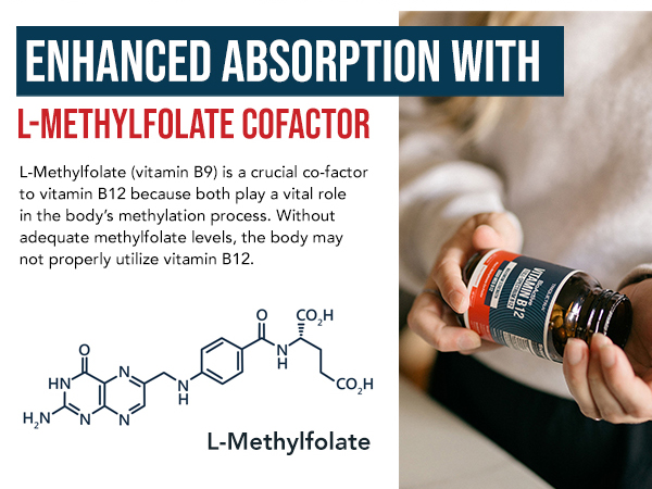 Vitamin B12 5000mcg Complex, Methylated Methylcobalamin for Women & Men