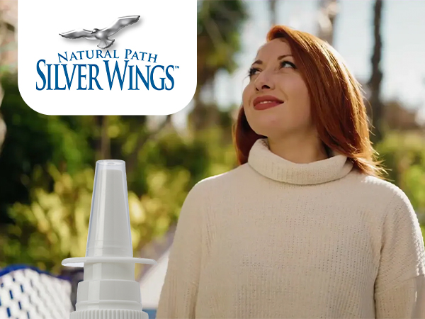 Natural Path Silver Wings Natural Silver Nasal Rinse Spray - 250 ppm - 1oz (Pack of 2)