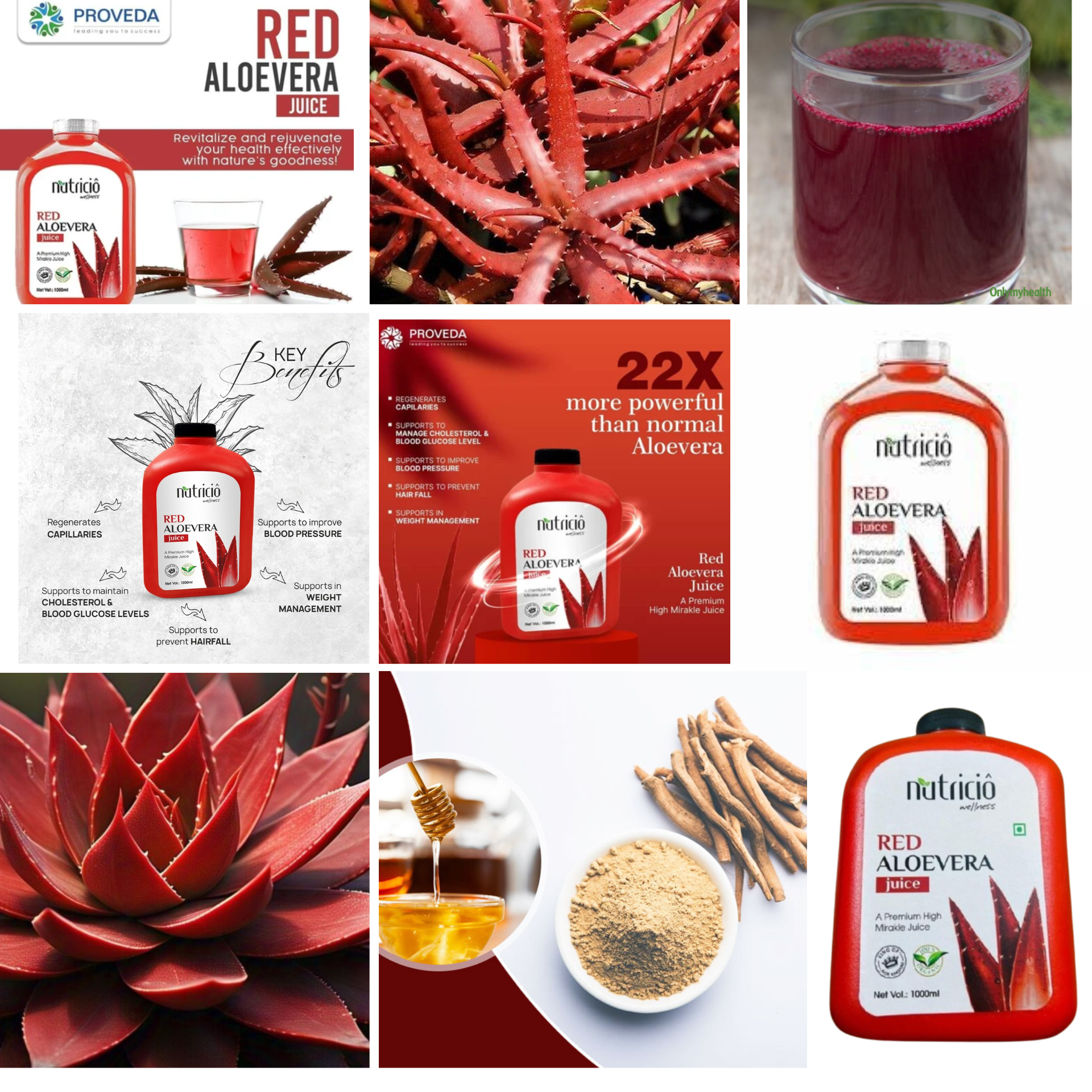 Elegant Nutricio Premium Red Aloe Vera with Honey & Ashwagandha | Nutrient-Rich
