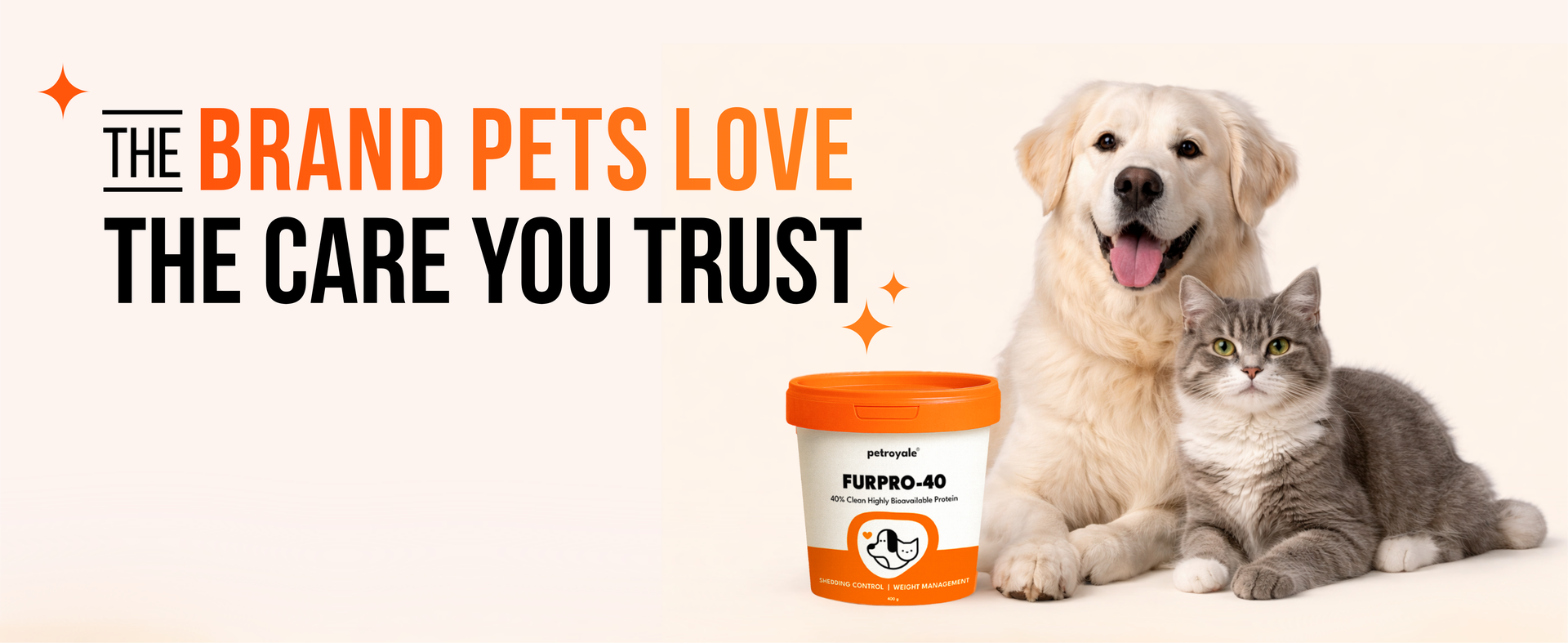 Petroyale Furpro-40 Dogs Protein Powder Supplement - Dog Skin & Coat + Hair Fall Control Supplement- Omega 3 6 9 for Dogs & Cats - Dog Muscle & Weight Gain Powder - Growth Food - Fish Flavor - 400g