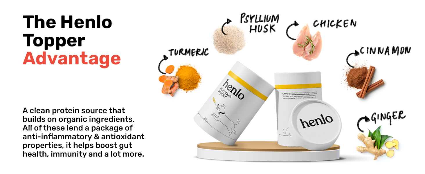 Henlo Everyday Nutrition Topper | Dog Supplement and Multivitamin | Improved Skin & Coat, Joint Support, Heart, and Gut Health Human Grade Ingredients | All Life Stages | 100g