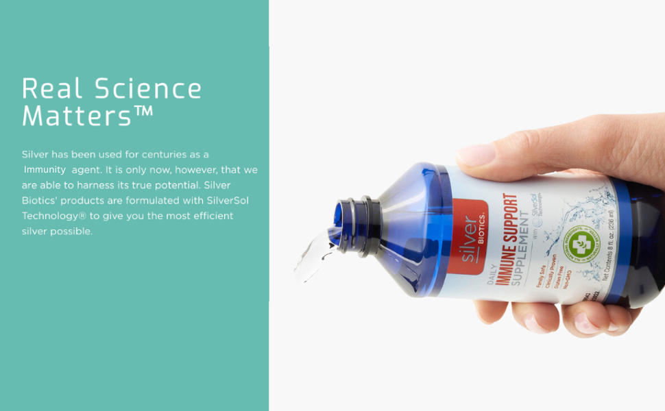 Silver Biotics Multivalent SilverSol Technology Ag₄O₄ 10 PPM Immune Support | Bio-Hacking Immune Building Natural Support (16 Fl Oz Glass Bottle)