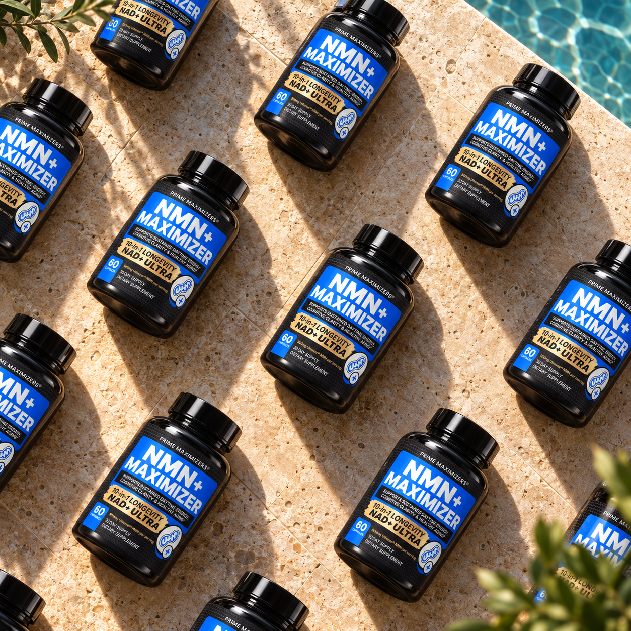 Premium (All-in-One) NMN Supplement, 30,600mg Actives | ≥99.5% Purity, Clinically Studied Uthever® NAD+ Booster + Increased Energy, Brain Protection, Senolytic Activity, Skin w. TMG, Resveratrol, Q10