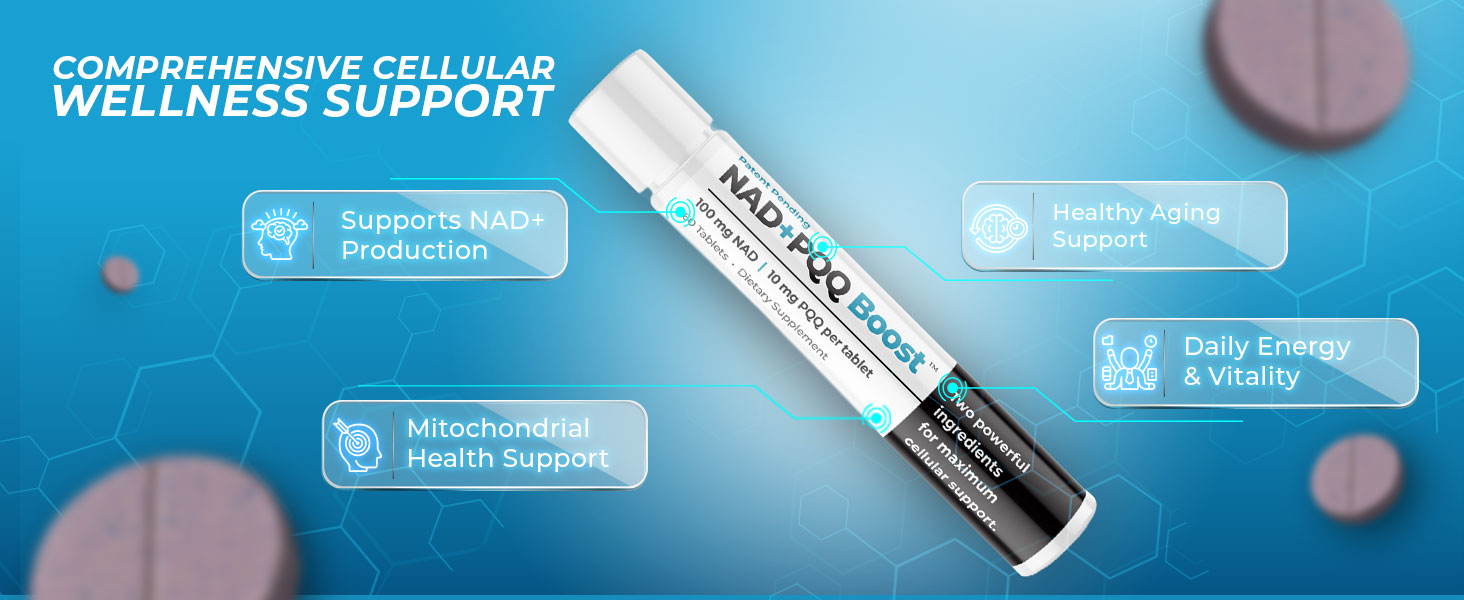 Best 365 Labs NADPQQ Boost | NAD+ & PQQ Supplement | Supports Mitochondrial Function & Cellular Energy | High Bioavailability | 30 Capsules