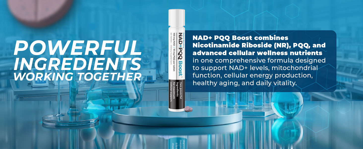 Best 365 Labs NADPQQ Boost | NAD+ & PQQ Supplement | Supports Mitochondrial Function & Cellular Energy | High Bioavailability | 30 Capsules