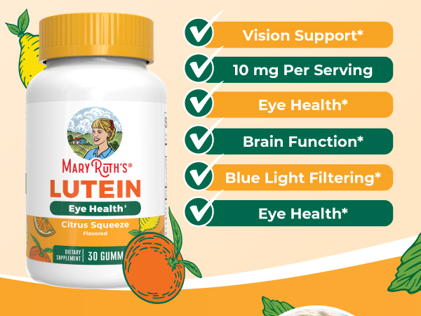 MARYRUTH'S Lutein Gummies with Zeaxanthin, 30 Count, Eye Health
