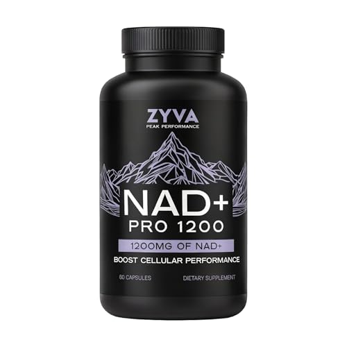 ZYVA NAD+ Pro 1200 – High-Dose Direct NAD Plus Supplement – 1200mg Per Serving – Supports Cellular Energy & Mitochondrial Function – Healthy Aging – 60 Vegan Capsules – GMP Certified