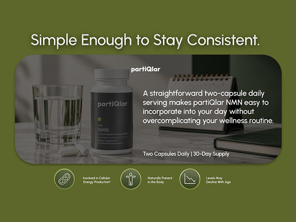 partiQlar Pure NMN Supplement 500mg - High Purity NAD+ Booster Capsules