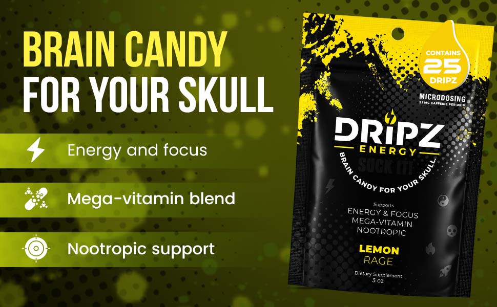 Nootropic Brain Candy Caffeine Tablets - Lemon Rage, 25ct