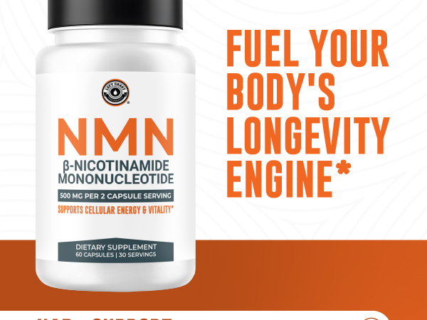 Left Coast Performance NMN Supplement 500mg for NAD+ Support, 60 Capsules