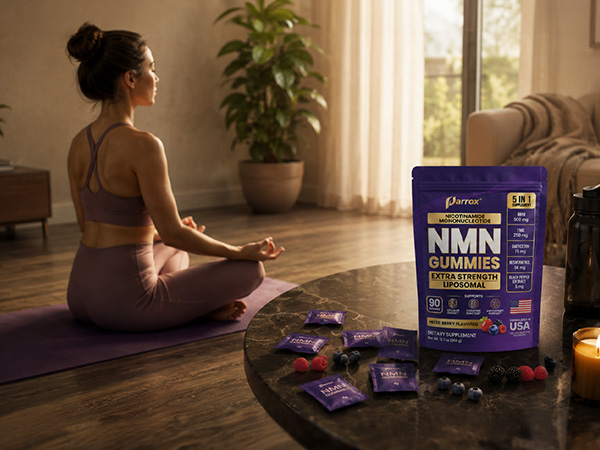 NMN Gummies 500mg – Liposomal NMN | 5-in-1 with TMG | Quercetin | Resveratrol | BioPerine® – NAD+ Precursor – Gelatin Free, Non-GMO, No Artificial Colors