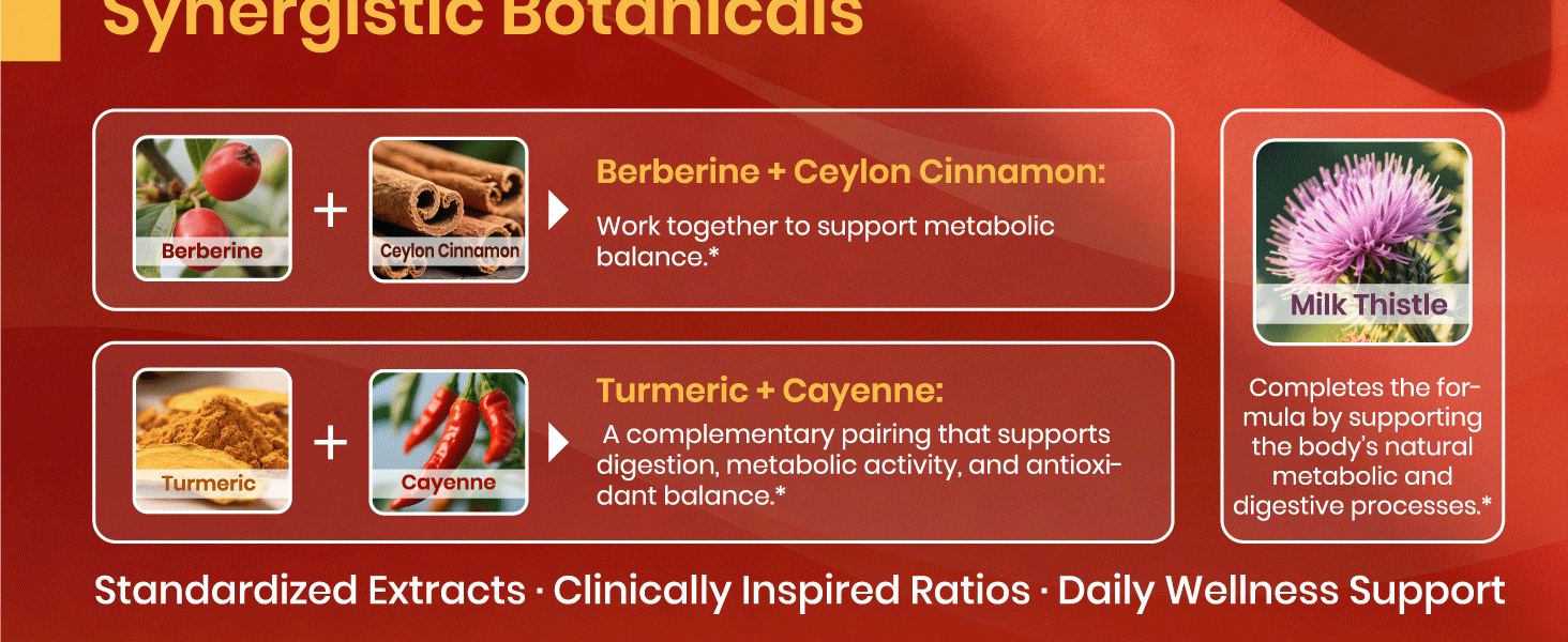 VEV Berberine Supplement with Ceylon Cinnamon, Cayenne Pepper, 120 Capsules