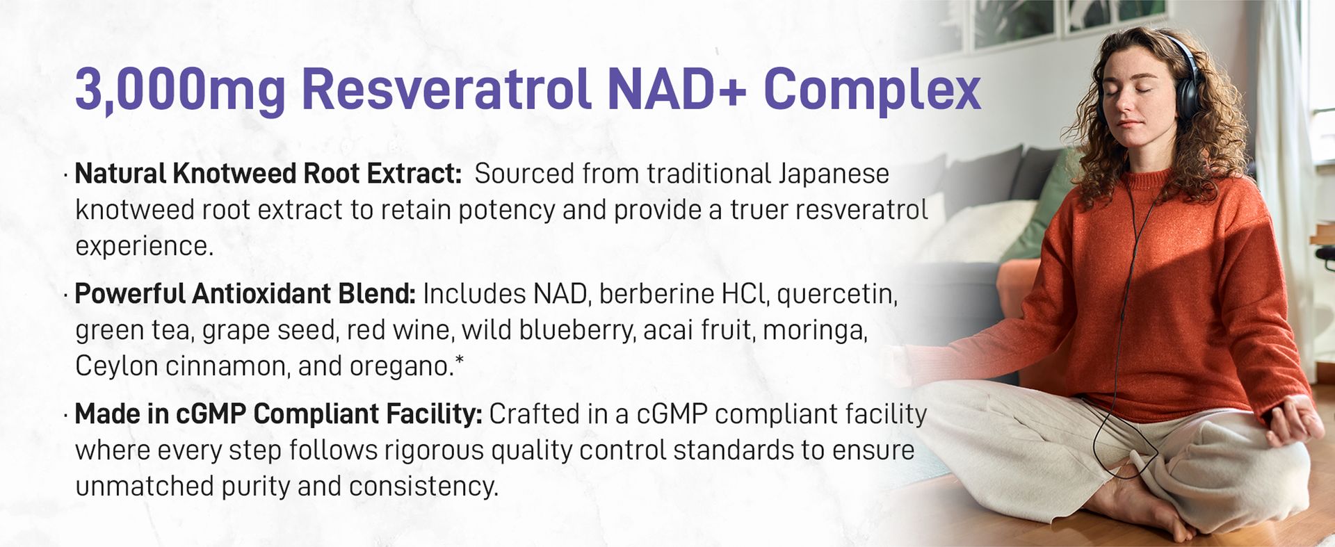 Micro Ingredients Resveratrol NAD Complex 3,000mg for Women & Men, 240 Veggie Capsules | NMN Supplement Alternative | 11-in-1 Blend with NAD+, Quercetin, Moringa, Berberine, Grape Seed, & Oregano
