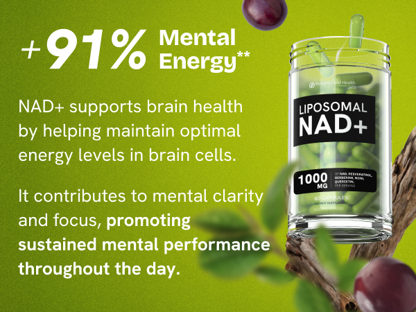 Liposomal NAD Supplement 500mg, NMN Supplement Alternative, 60 Capsules