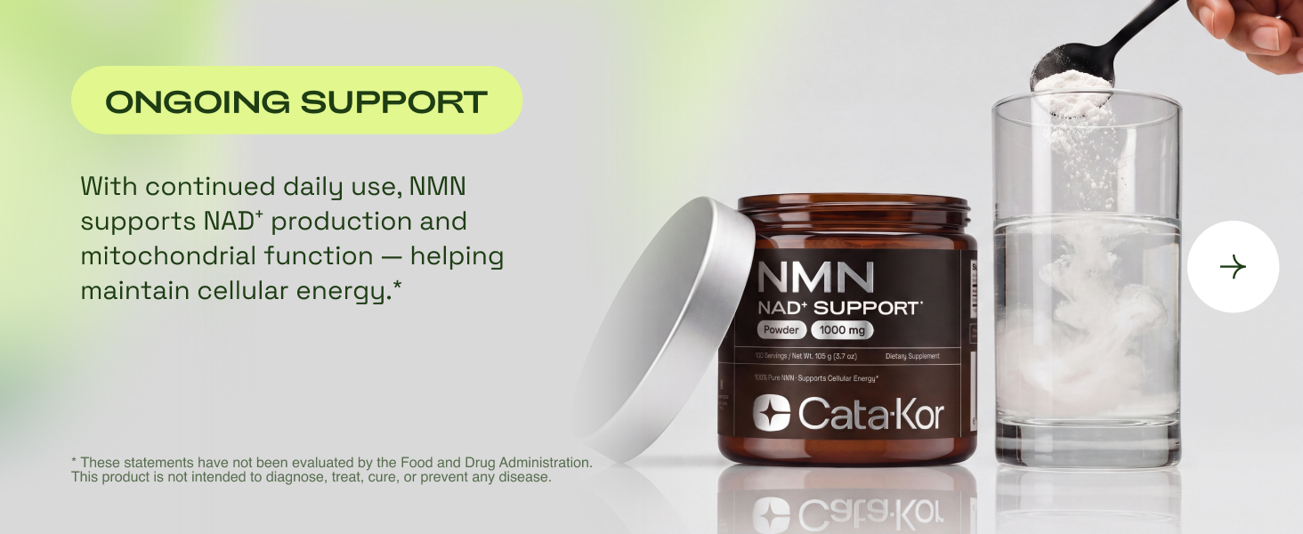 Cata-Kor NMN Supplement Powder 1000 mg - Pure NMN Powder 100 Servings 105g