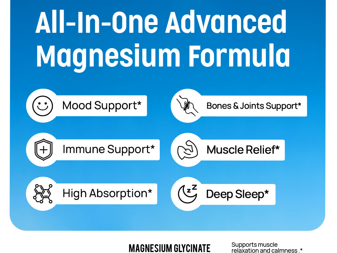 18 in 1 Magnesium Complex for Women and Men | Liposomal Magnesium Supplement with Glycinate, Citrate, Malate, Taurate, D3 & K2 | High Absorption for Muscle, Sleep, Bone, Nerve Support | 90 Capsules