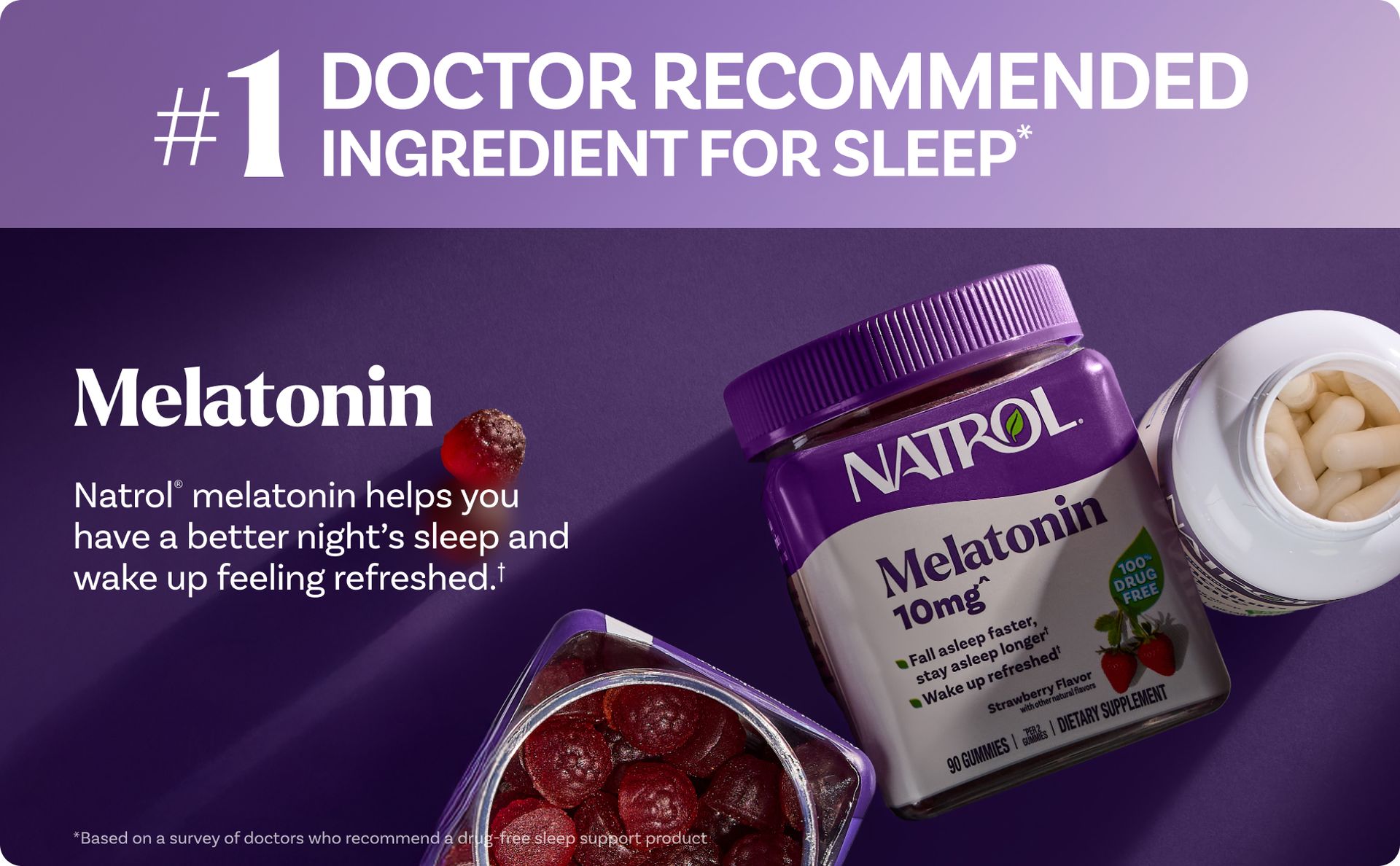 Natrol Melatonin 10 mg Fast Dissolve Tablets, Citrus, 100 Count
