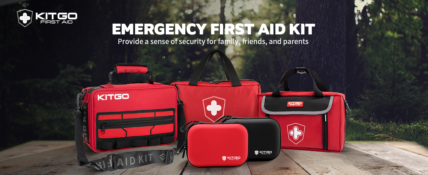 220 Piece First Aid Kit, Includes Emergency Foil Blanket, Scissors and Bandage, for Car, Travel, Home, Workplace, Camping, Hiking,Outdoor and Sports(Red)