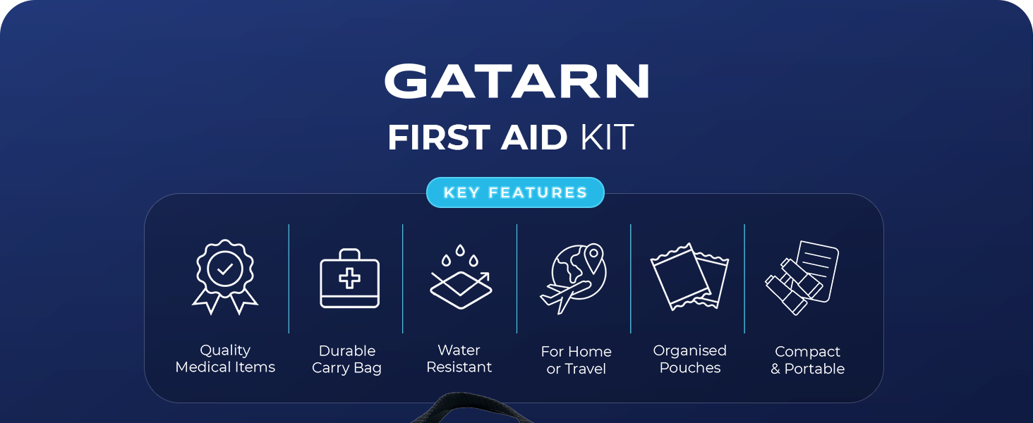 GATARN Piece First Aid Kit Bag 320, x Instant Cold Ice Packs
