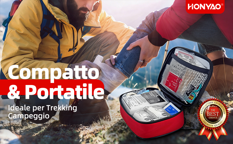 HONYAO® Portable First Aid Kit, 90 Pieces, Mini First Aid Kit, First Aid Bag for Home Car Travel Motorcycle Outdoor Hiking Camping