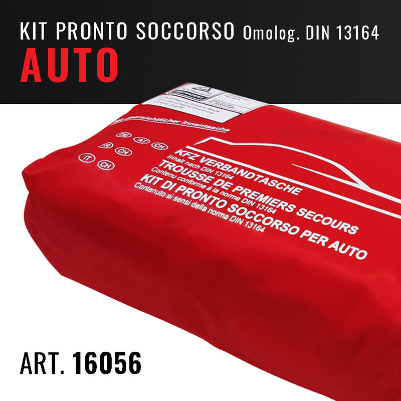 4R Quattroerre.it 16056 Car First Aid Kit Approved DIN 13164, Soft Case, Made in Germany, Complete Equipment for Car, Camper, Van and Vehicles