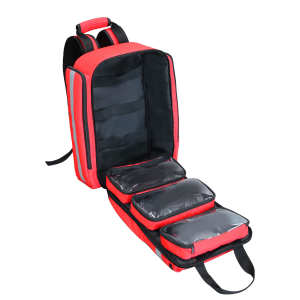 Emergency Medical Backpack, Empty First Aid Bag, First Aid Trauma Bag, with Reflector, Large Capacity (Red)