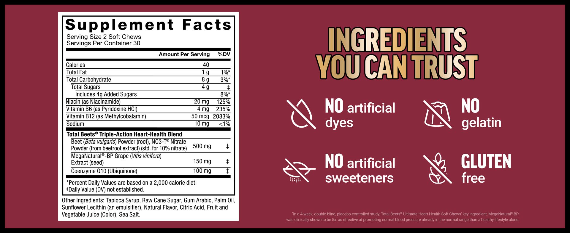 Force Factor Total Beets Ultimate Heart Health for Blood Pressure Support