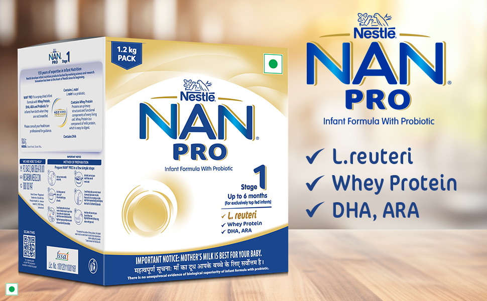 NAN PRO Stage 1 | Infant Formula 0-6 M | Probiotic & Whey Protein | 1.2kg